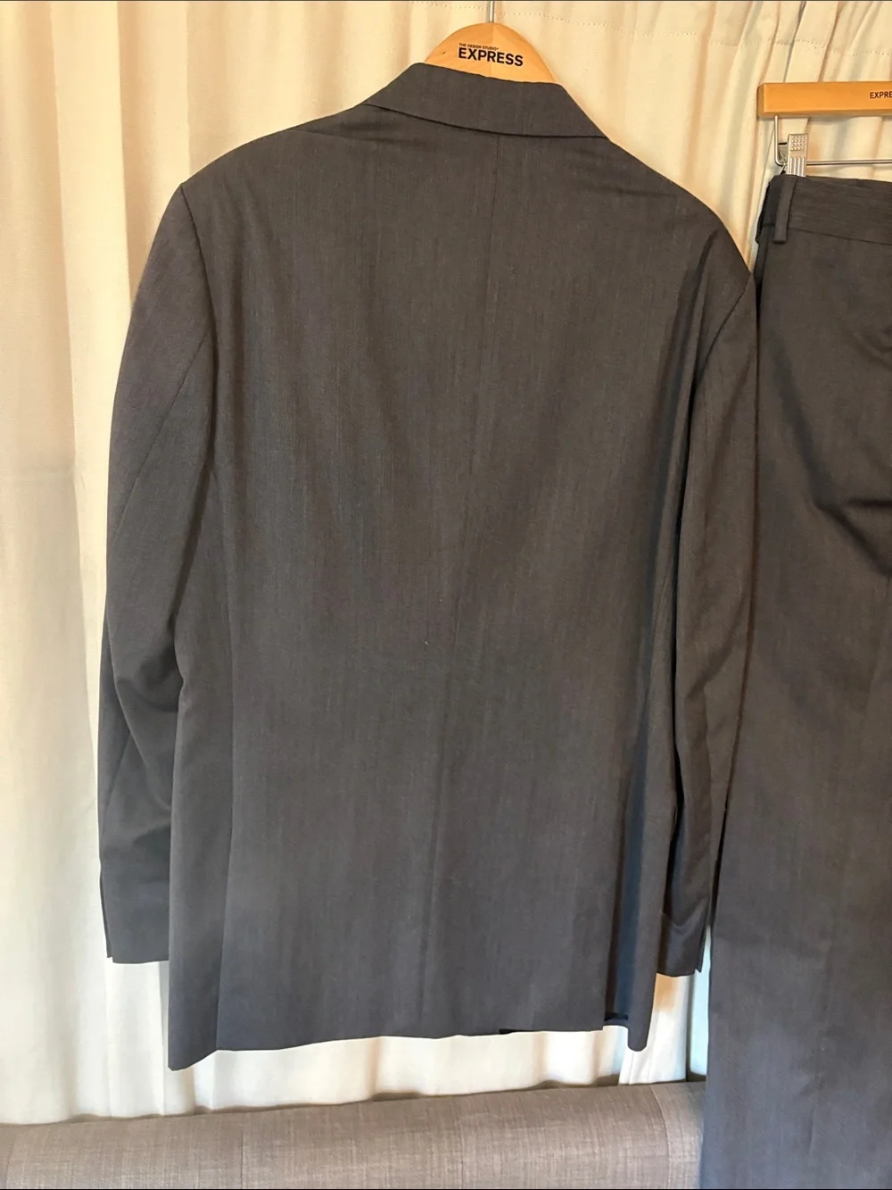 Express Men's Charcoal Gray Two-Piece Suit - Jacket & Pants